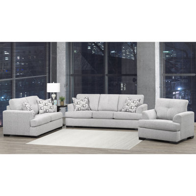 Canapé, causeuse et fauteuil en tissu Abilio