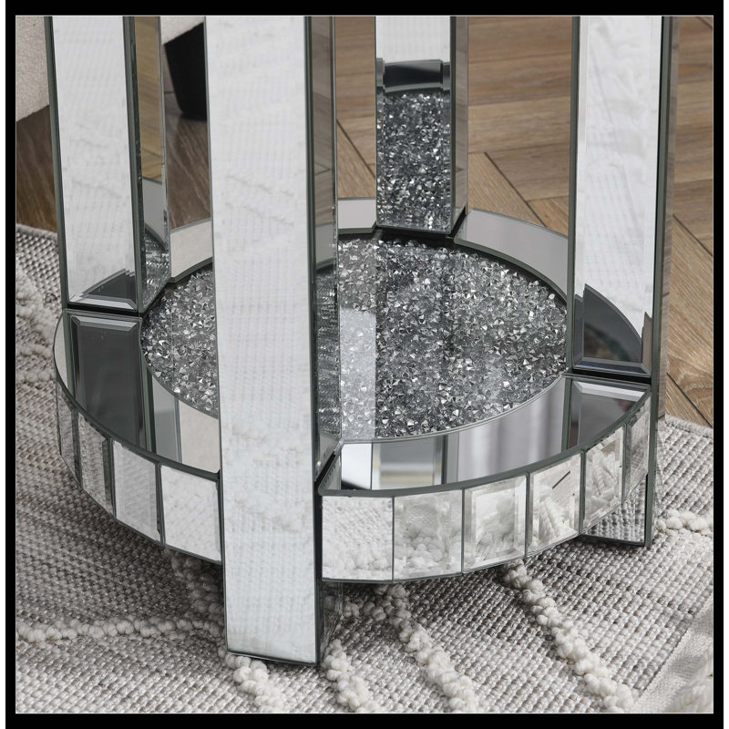 Table basse ronde avec espace de rangement Mirror