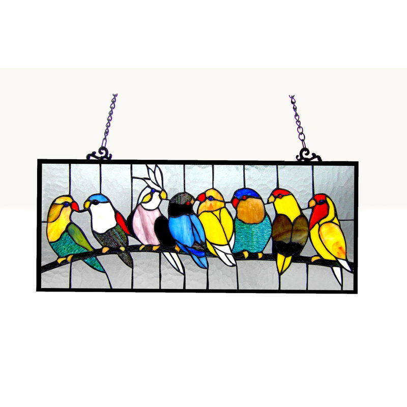 Vitrail de fenêtre oiseaux