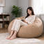 Fauteuil à billes en mousse déchiquetée de 5 pi pour enfants et adultes, housse en microsuède amovible, canapé de plancher pour lire dans la chambre à coucher, rouge-400577552