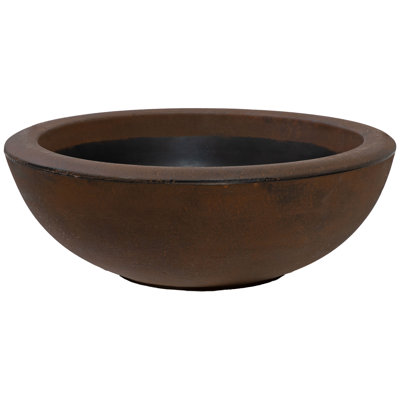 Ascend 20.75" x 20.75" x 11.5" Round Polyresin Outdoor Planter Pot - Sable - Set of 4
