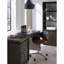 Bureau à simple piédestal Oxford en gris basalte-385899529