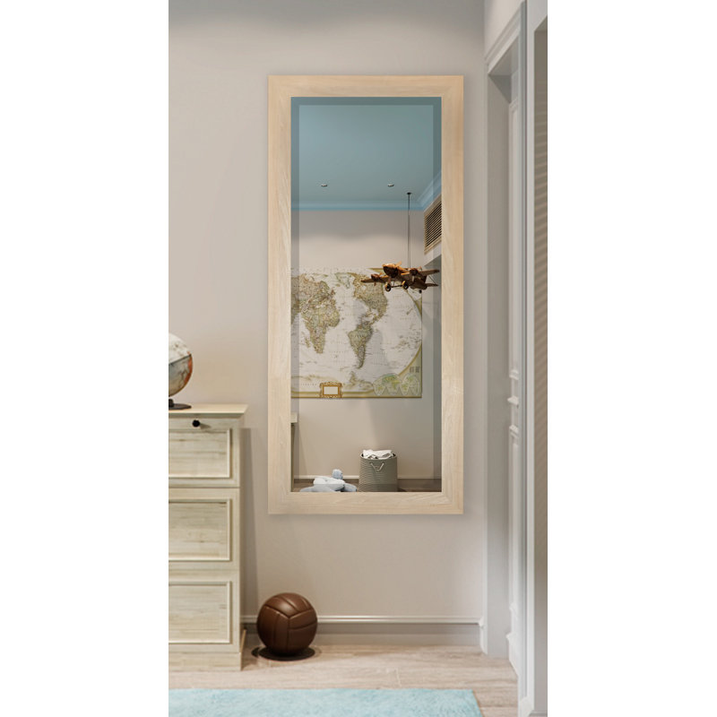 Ungar Wood Flat Wall Mirror, 63.5" H x 25.5" W x 0.75'' D, Blonde Maple