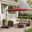 Parasol suspendu en porte-à-faux décalé 10 pieds résistant aux rayons UV avec base stable et inclinable pour un abat-jour de piscine
