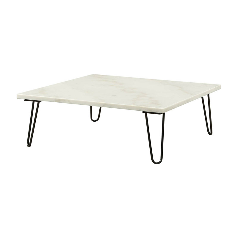 Table basse, plateau en marbre blanc naturel et noir