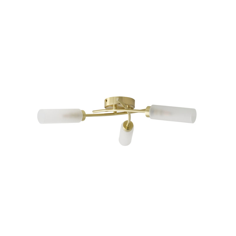 Abrianne Glass Semi Flush Mount, No, Brushed Silver