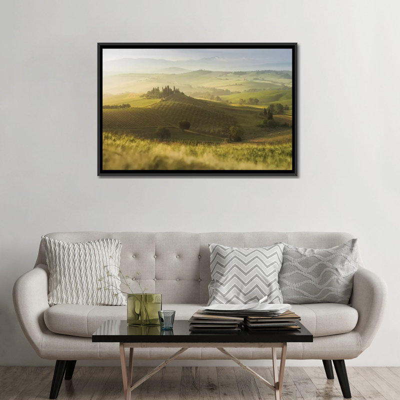 Printemps en Toscane par Daniel Kordan, reproduction d'art sur toile tendue, H 18 po x l 26 po x P 1,5 po, Pas de tapis