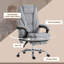 Fauteuil de massage avec repose-pieds, fauteuil de bureau de direction avec 6 points de vibration et chaleur, fauteuil d'ordinateur inclinable, fauteuil de bureau pivotant, hauteur réglable-46422751