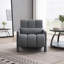 Chaise d'appoint rembourrée gris foncé avec coussin - Fauteuil moderne en tissu de lin pour le salon, la chambre à coucher-1987120960