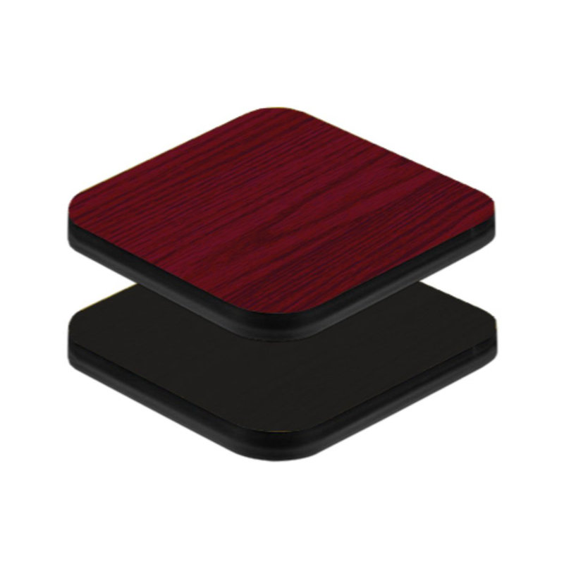 30''X30'' Reversible Table Top, Black and Dark Mahogany, Black/Dark Mahogany, 30" W x 30" L