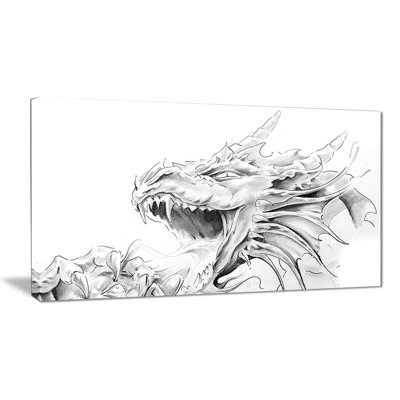 « dragon tatouage sketch », impression sur toile