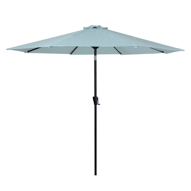 Parasol de marché 9 pi Saneela, Blanc; bleu sarcelle / noir