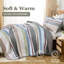 Ensemble de couvre-lit rayé 3 pièces Boho-124565415-124565417