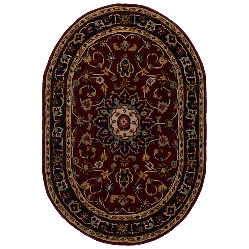 Mcauliffe Hand Tufted Wool Oriental Rug, Oval 4'6" x 6'6" 