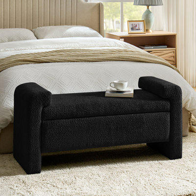 Banc de rangement avec cadre en bois robuste Albira