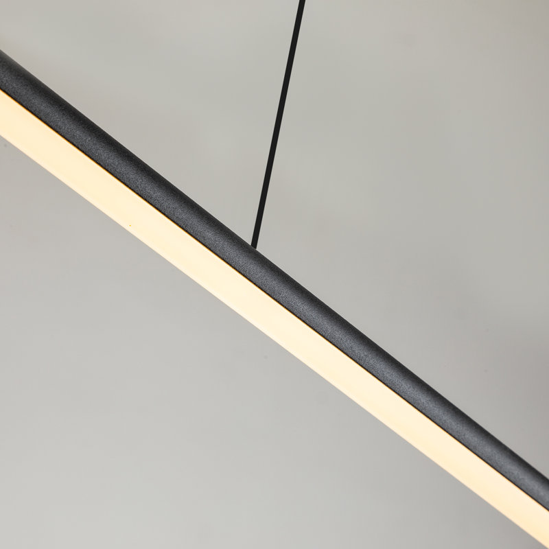 Luminaire suspendu linéaire à 1 lumière pour îlot de cuisine Jerger, Matte Black, H 2,95 po x l 47,24 po x P 0,67 po, 3000 K