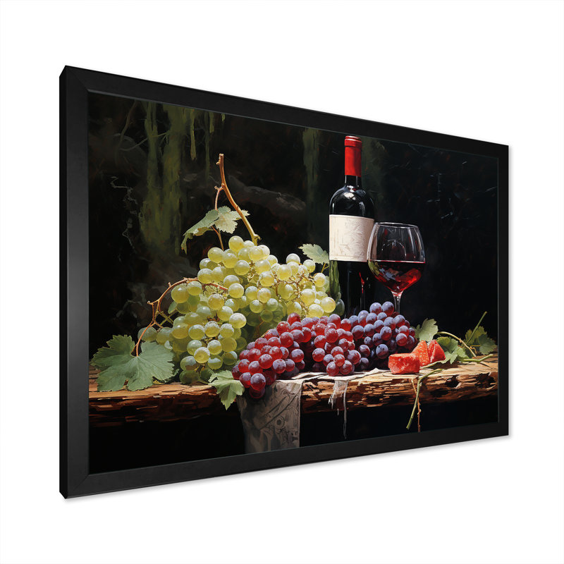 " Cabernets Calm II ", 30" H x 40" W x 1.5" D, Black Single Picture Framed
