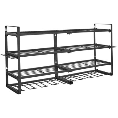 Support mural pour outils électriques, support de rangement à 4 couches avec 8 supports de perceuse, support d'outils et support de rangement avec tournevis, organisateur pour outils de garage, établi et atelier