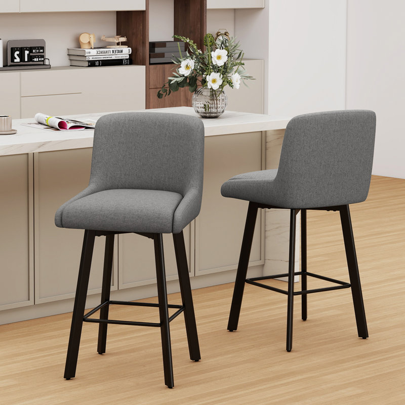 Tabouret de bar 26 po H, 2, Gris moyen, Tabouret de bar = siège d'une hauteur de 26 po
