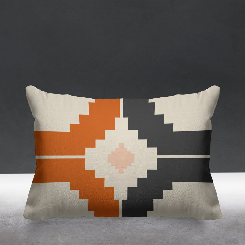 Coussin intérieur / extérieur Kele Southwestern, Orange