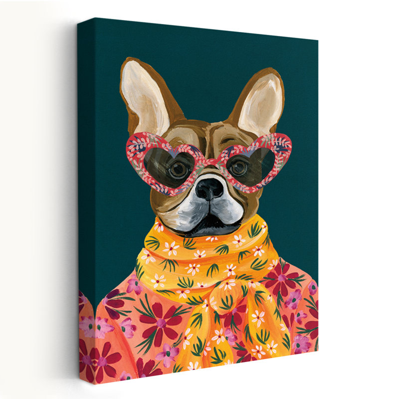 Contemporary and Preppy Fabulous Frenchie, H 24 po x l 16 po