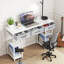Bureau d'écriture compact avec tiroirs de rangement - Modern Home & Office Essential en blanc-691031377