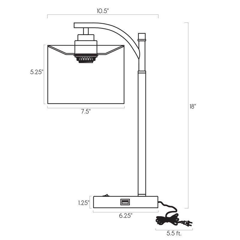 Irram Metal USB Desk Lamp