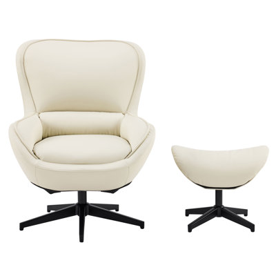 Gorete Leather Recliner and Ottoman