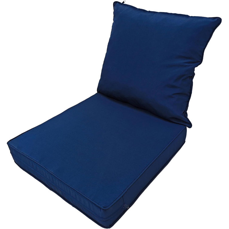 Coussin de chaise d'extérieur 24 po x 22 po résistant à l'eau, Marine