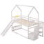 Lit superposé simple au-dessus de simple avec glissière convertible, escalier de rangement-190345994