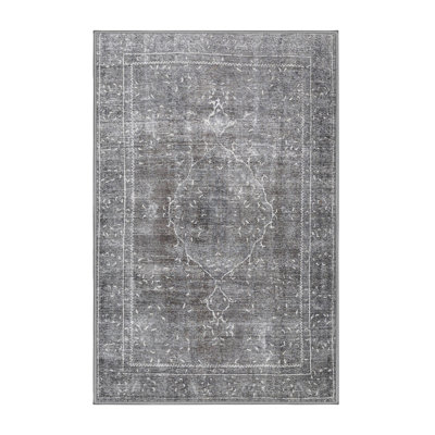 Tapis traditionnel gris / noir Gemius