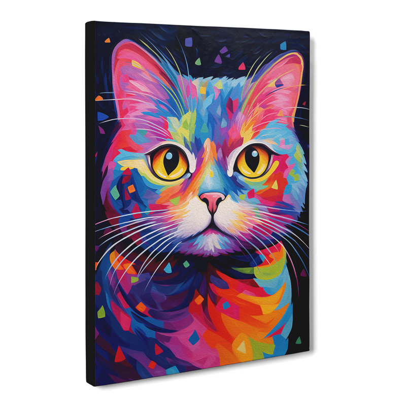 Cat Abstract - Print on Canvas, 76cm H x 50cm W x 3cm D