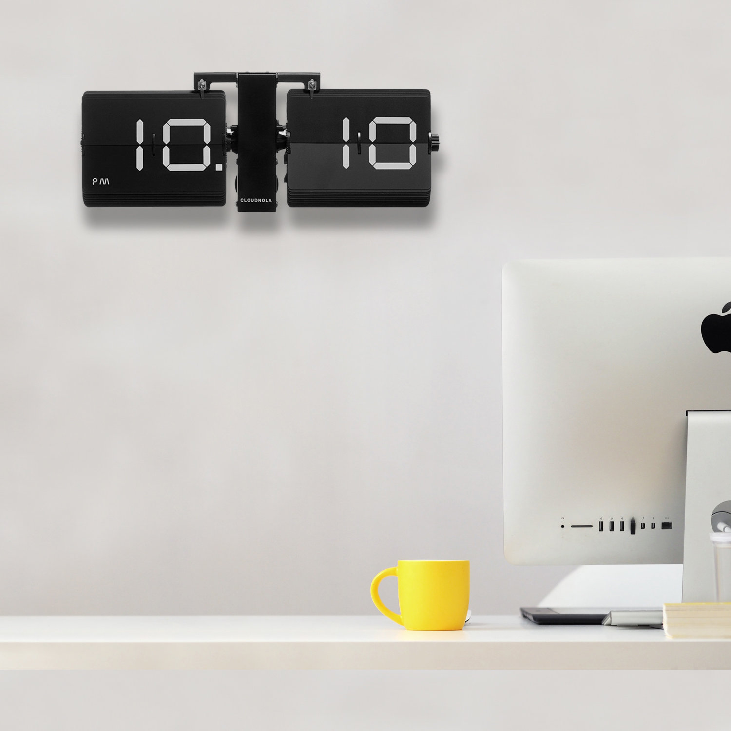 14.56 in. Wall Clock, Black