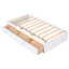 Lit simple en bois massif et 3 rangements - blanc pour une belle structure de chambre fonctionnelle à 3 tiroirs qui répond à vos besoins