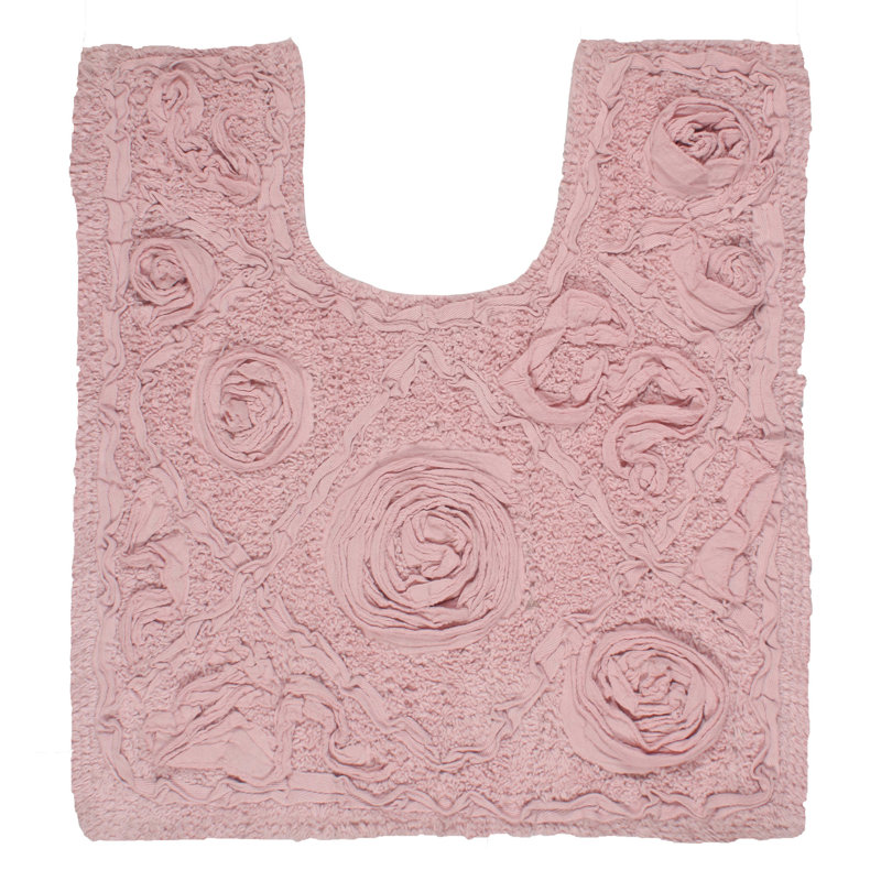 Schoenberger 100% Cotton Contour Bath Mat 20"x20", Pink