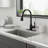 High-Arc Single-Handle Matte Black Faucet, With A Flexible And Convenient Pull-Down Spray Head, And Four Water Modes To Meet Diverse Cleaning Needs.