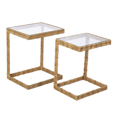 Ismaya Glass Tray Top Nesting Tables