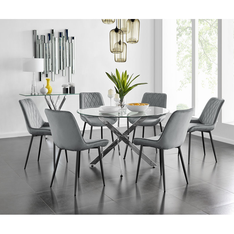 Bernell 6 - Person Dining Set, Gray/Black