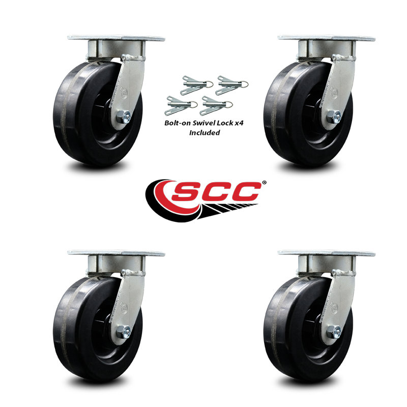Kingpinle Swivel Caster Set with Swivel Lock