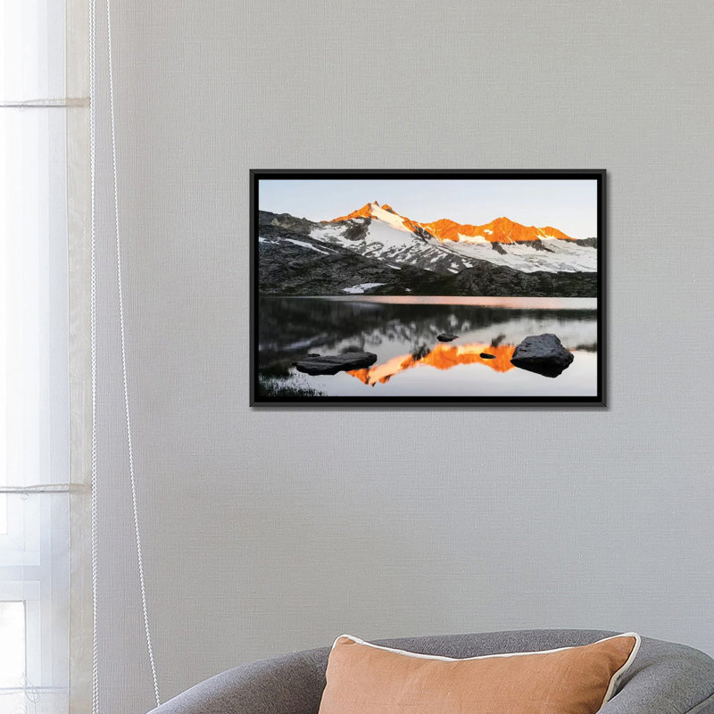 « lever à haut lake gerlos », reproduction de photo sur toile, H 18 po x l 26 po x P 1,5 po, Toile avec cadre noir