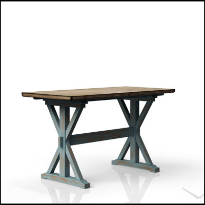 Table de salle à manger à hauteur de comptoir en X avec plateau spacieux et conception durable pour les maisons modernes