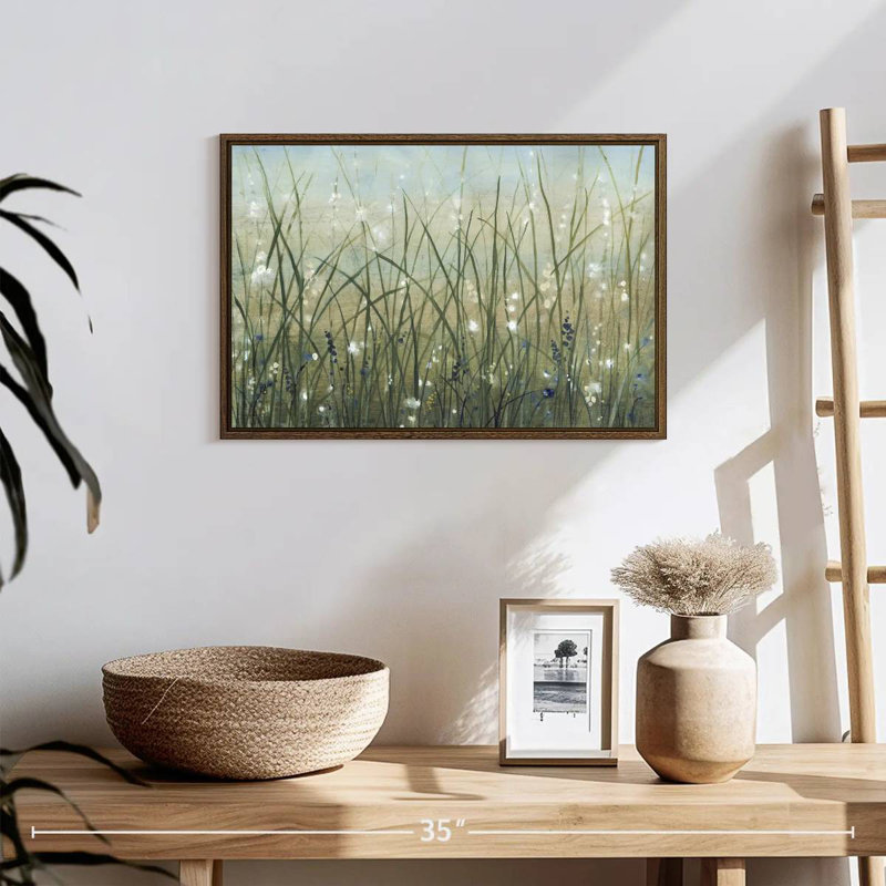 Meadow Bliss II, 19 po x 13 po, Cadre flottant noyer