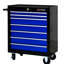Chariot à outils multifonctionnel à 7 tiroirs - noir et bleu, acier thermolaqué, verrouillable, tiroirs à roulement, 4 avec chariot de rangement pour armoires de frein + robuste, chargement de 15 kg, glissières, 2-637122823