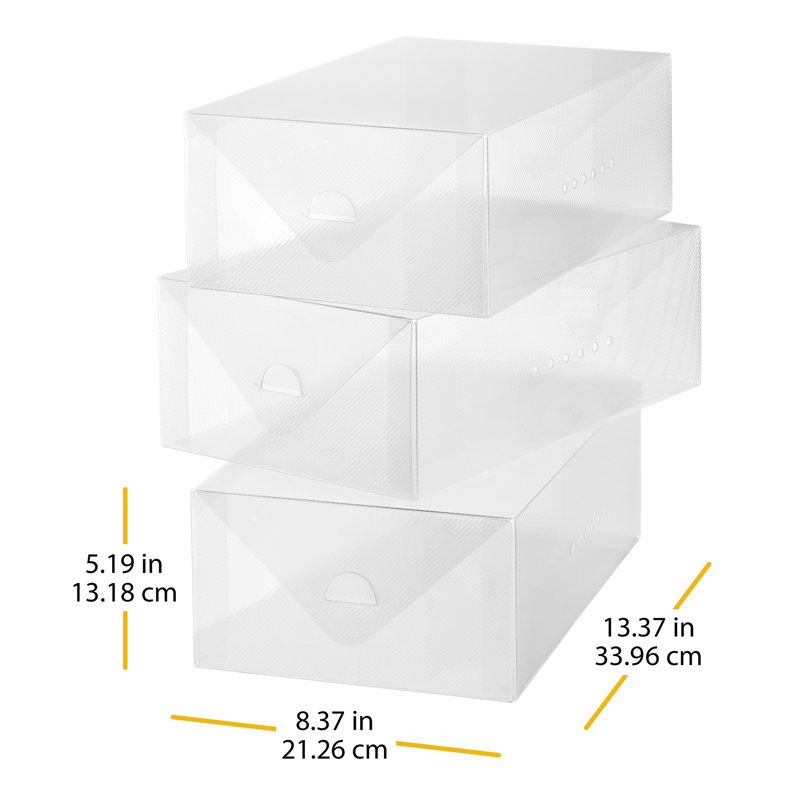 CLEAR VUE MENS SHOE BOXES S/3