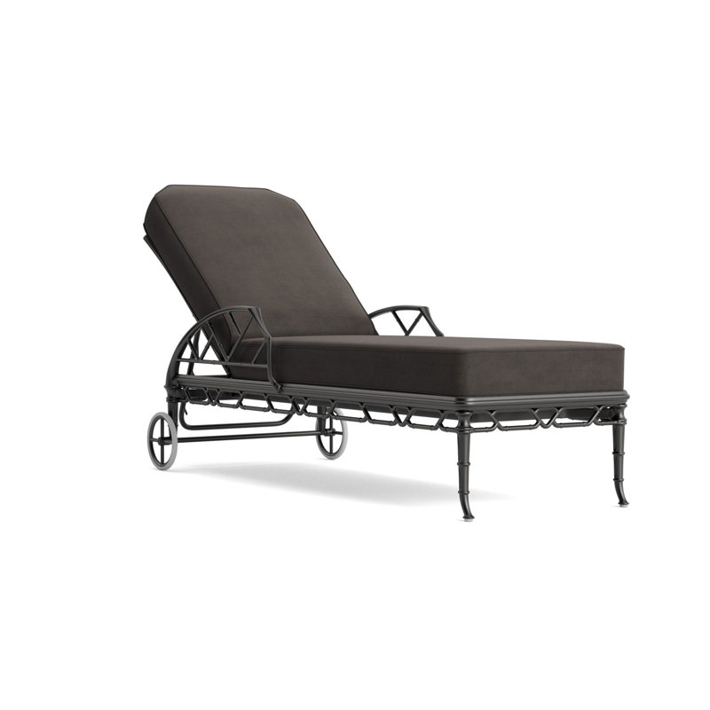 Calcutta Outdoor Chaise Lounge, Textured Pewter, Fusion Charcoal