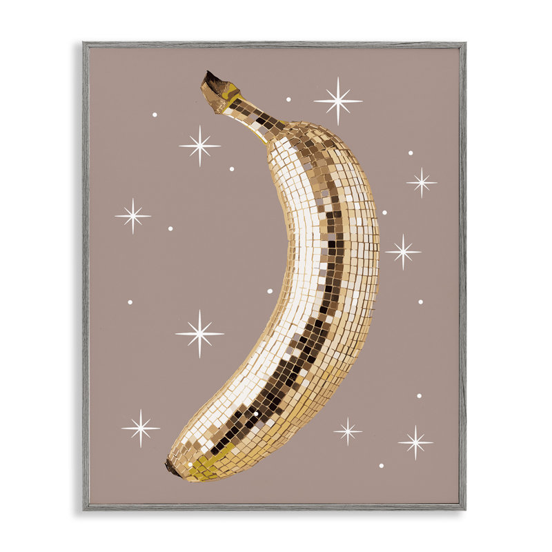 Giclée encadrée Luminous Glam Banana, design par Lil 'Rue, H 20 po x l 16 po, Estampe numérique Farmhouse