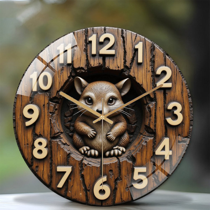 Horloge murale en bois