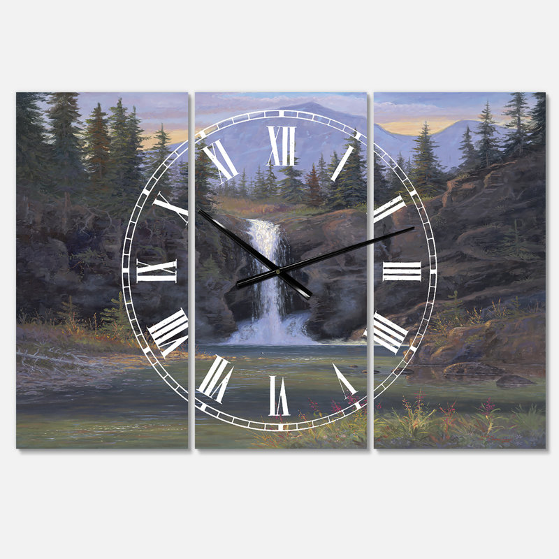 Horloge murale 3 panneaux