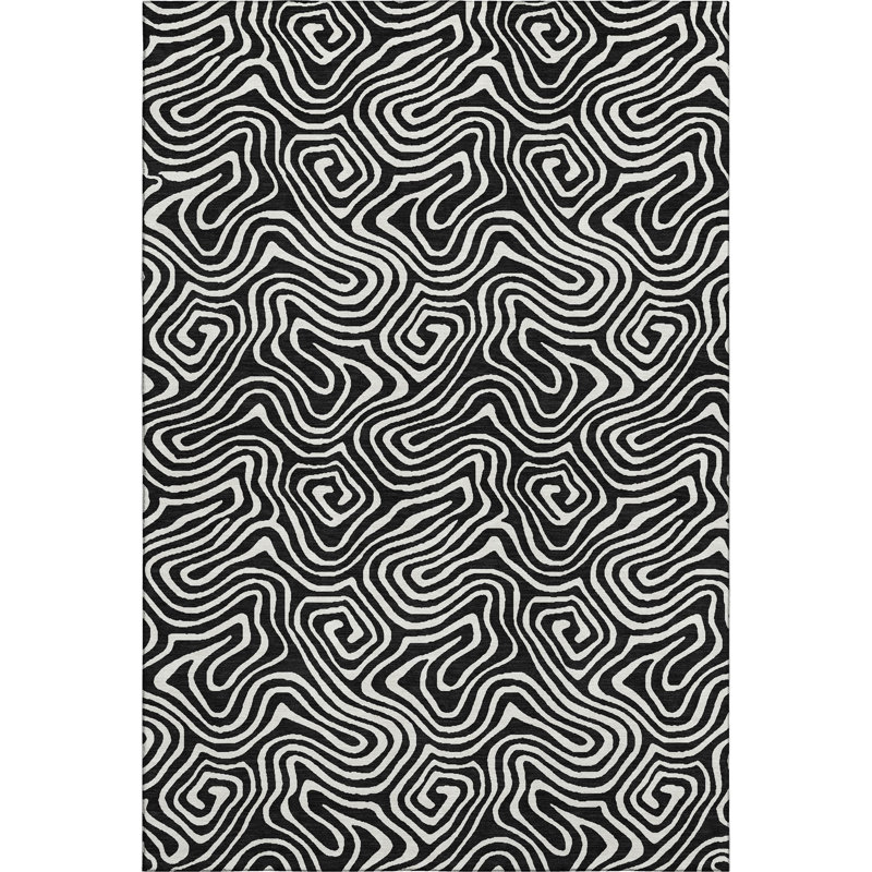 Premium Machine Washable Diskin AMF1030 Swirls Rug, Rectangle 10' x 14'