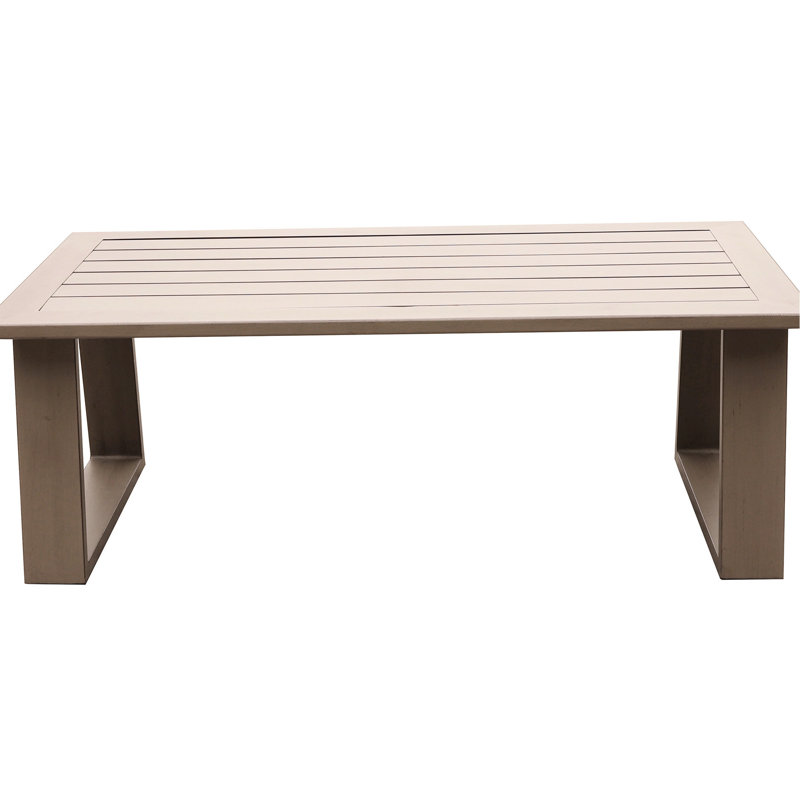 Impressionnante table basse et spécialité à grain de bois, fabrication en aluminium, profondeur 50 po, largeur 26 po, hauteur 18 po, 29 lb, qualité sophistiquée ombragée, production, teinture
